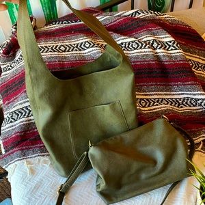 Susan Joy Green Vegan Leather 2-in-1 Purse